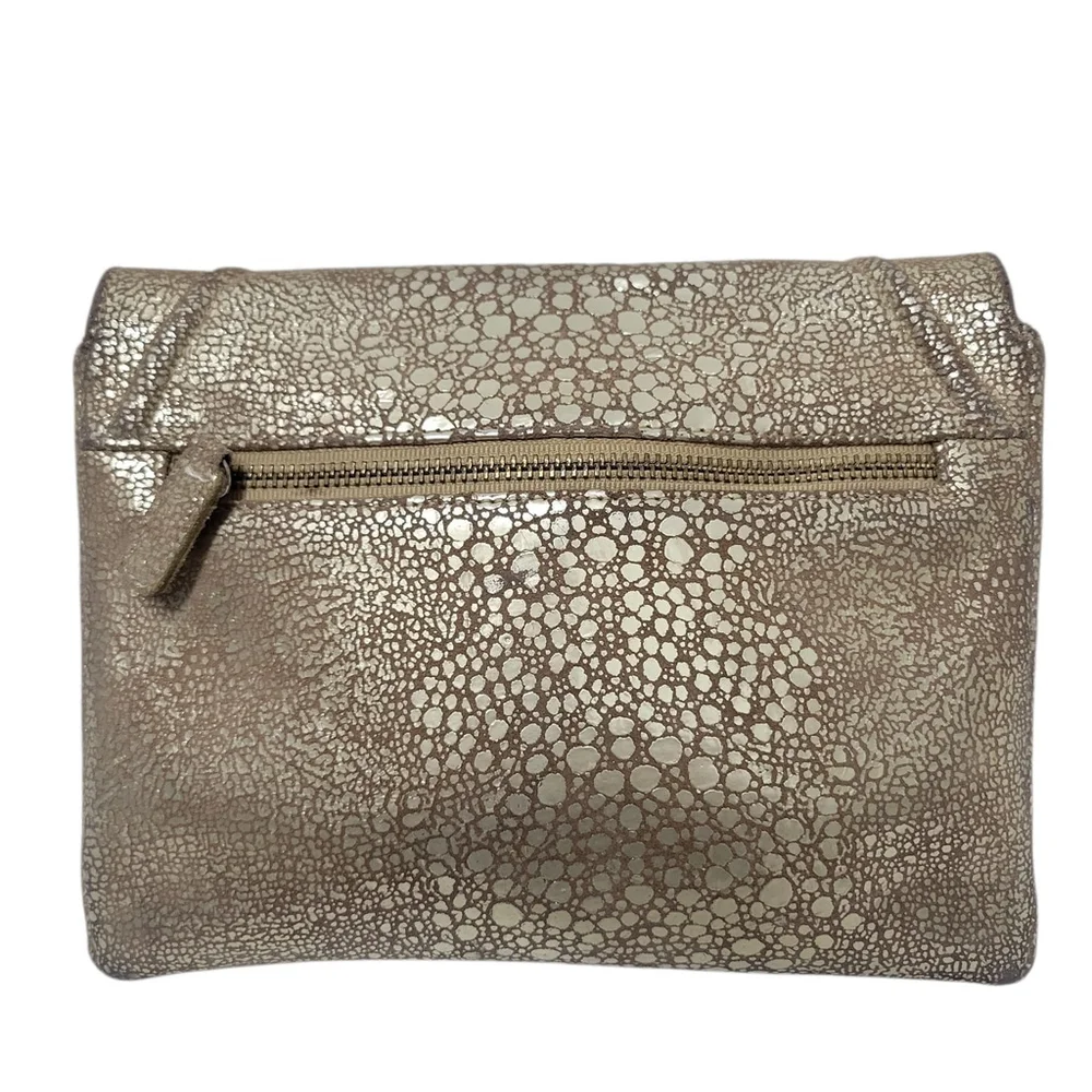 Kelly Wynne Women's Animal Print Gold Designer Clutch Purse Small